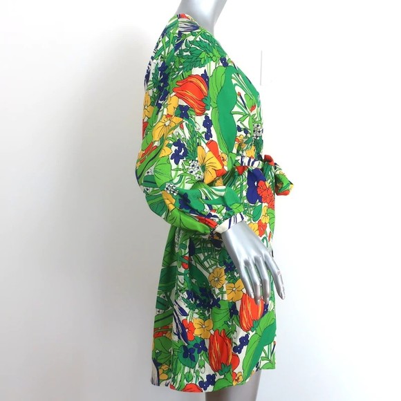 Roseanna Villa Dress Botannique Floral Print Hammered Satin Size 40 NEW - Picture 4 of 8